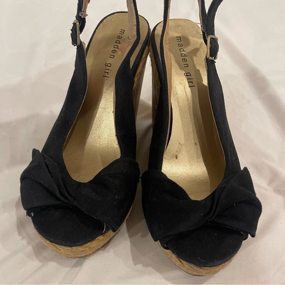 Madden Girl Elivia Peep Toe Slingback Cork Wedge Women’s Shoes size 8 - Picture 2 of 7